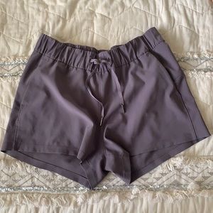 Size 8 grey lululemon on the fly shorts